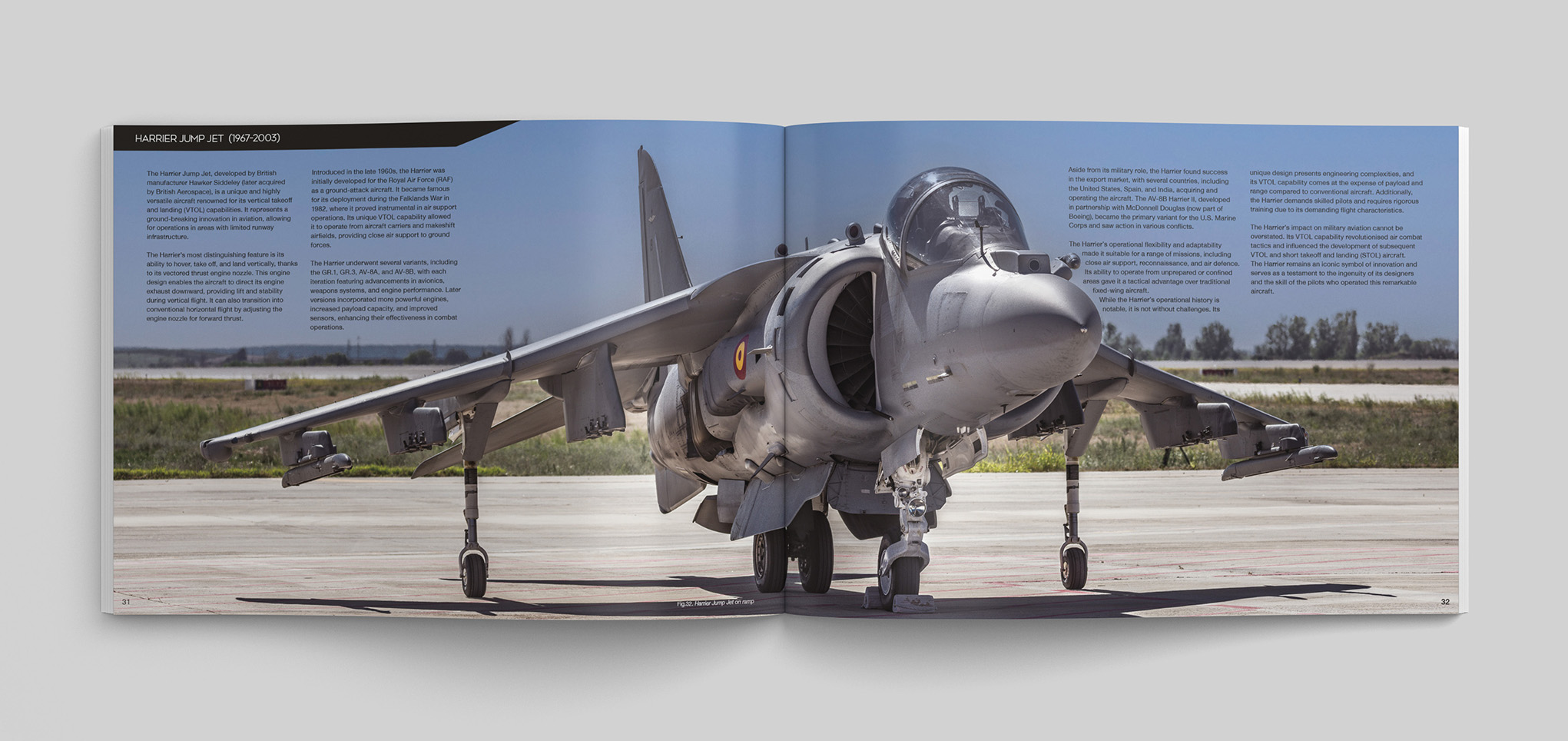 Book Design - Publication - Mockup of inside pages of a book about aviation.