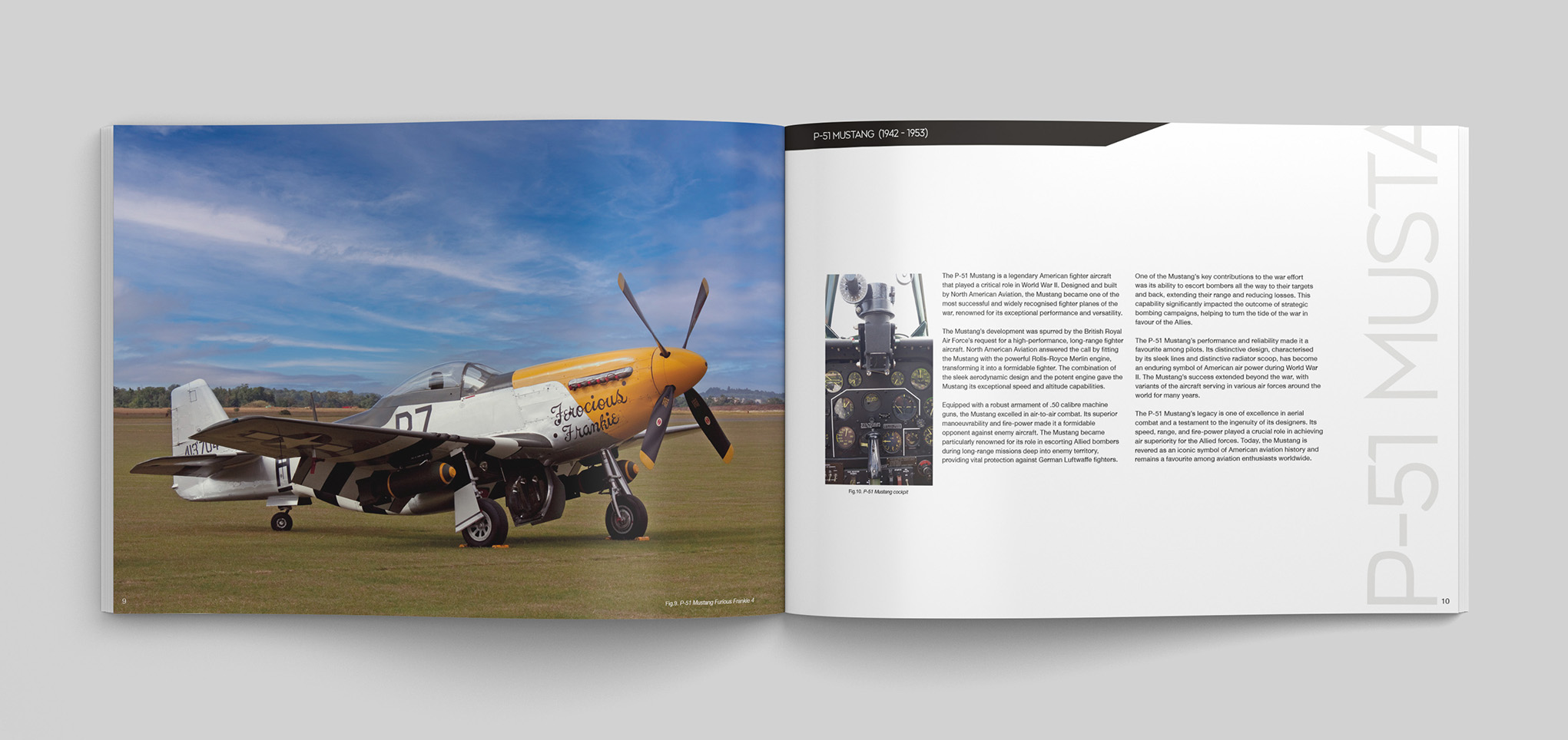 Book Design - Publication - Mockup of inside pages of a book about aviation.