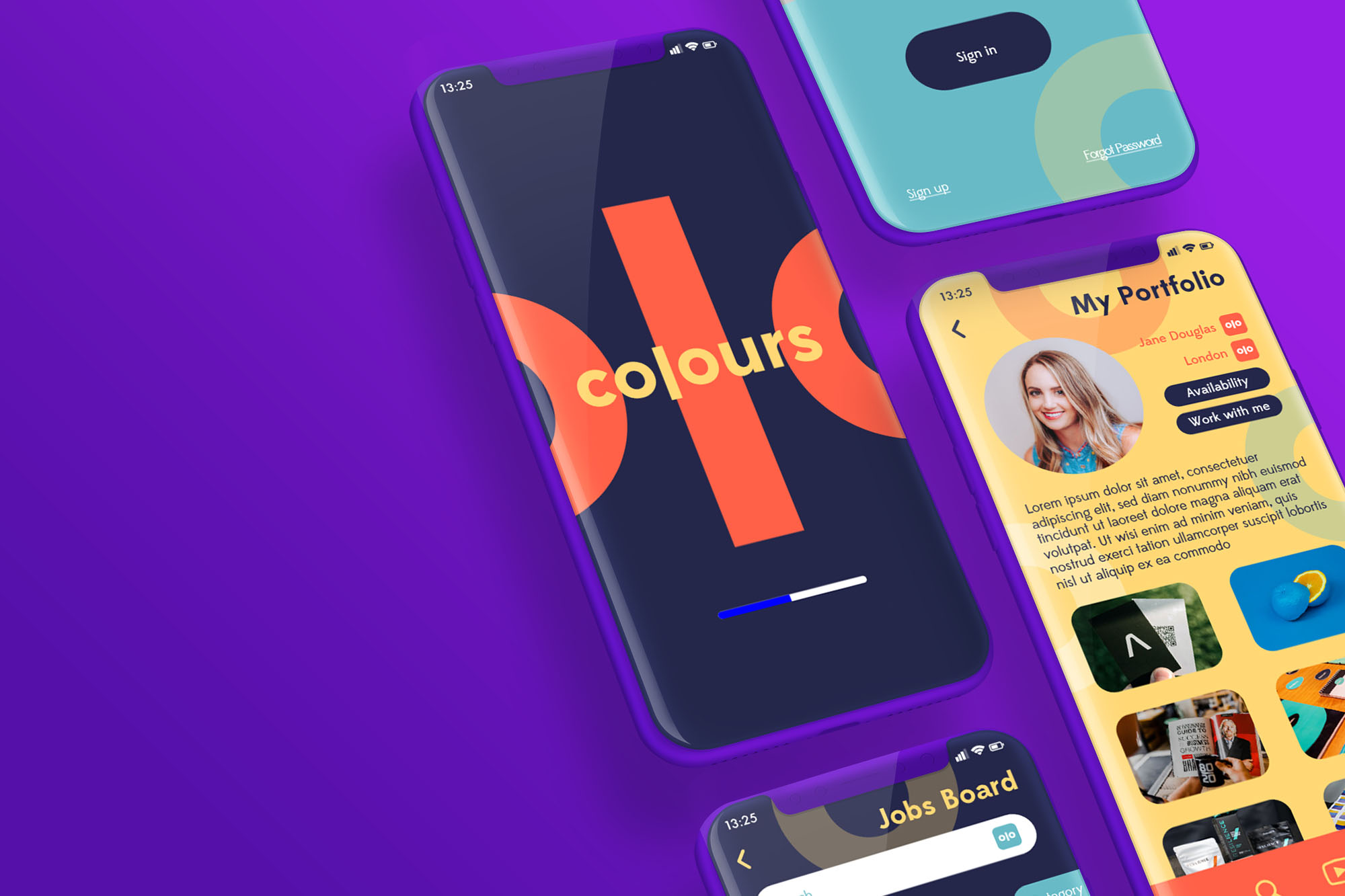 Mobile App Design - UI UX Design - Mockup of mobile app screens.